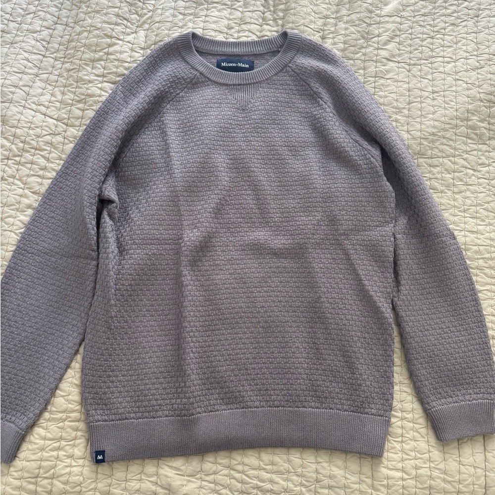 Mizzen+Main Textured Knit Pullover in Gray
